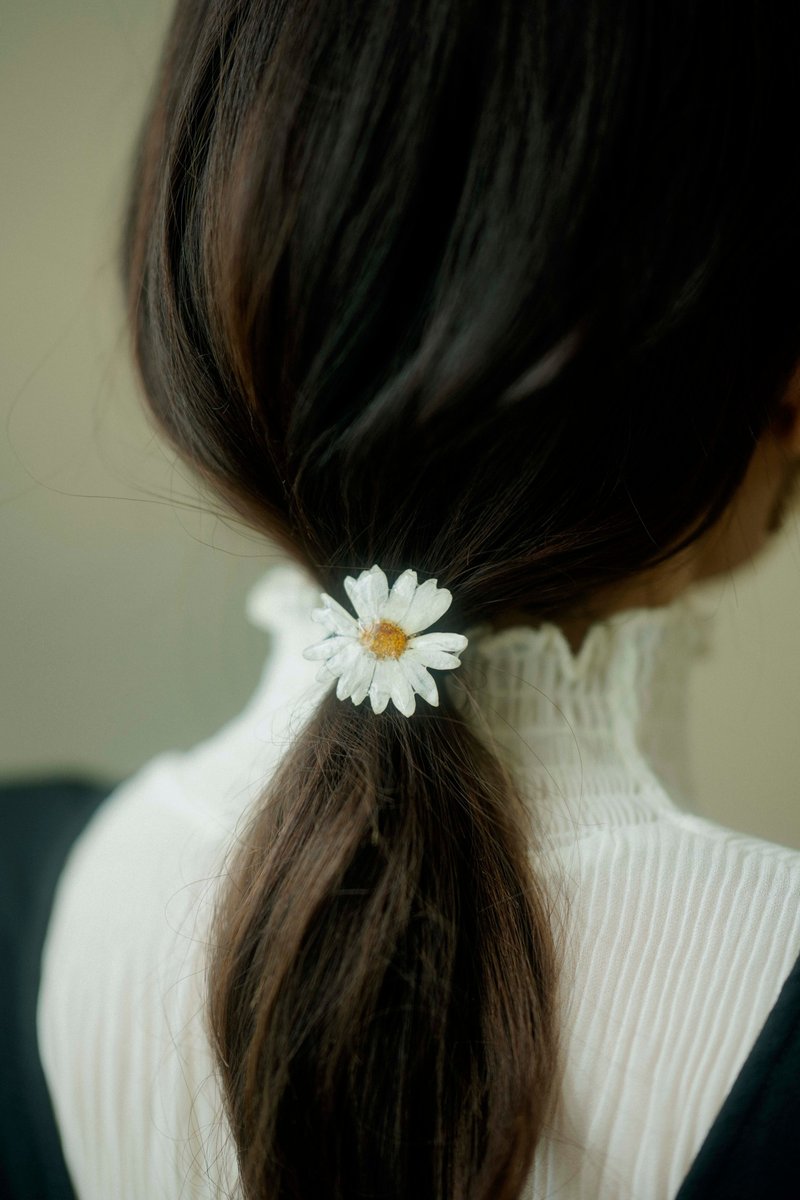 大雏菊标本发圈 Daisy Hair Accessory - 发饰 - 植物．花 白色