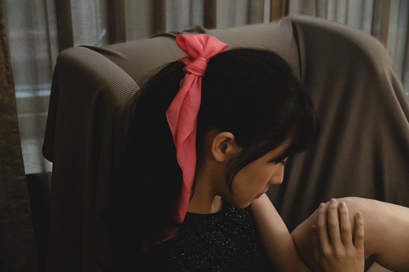 法式浪漫 - 细致质感 - 樱花粉红 - 雪纺丝巾发带 - 精品时尚 - 发带/发箍 - 丝．绢 粉红色