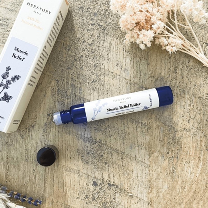 【HERSTORY】肩颈舒缓・滚珠精华 Roller Muscle Relief - 10ml - 香薰/精油/线香 - 精油 多色