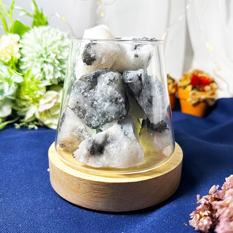 【MU 工坊】黑发原石扩香石夜灯/水晶扩香灯/碎石/室内香薰/净 - 香薰/精油/线香 - 其他材质 