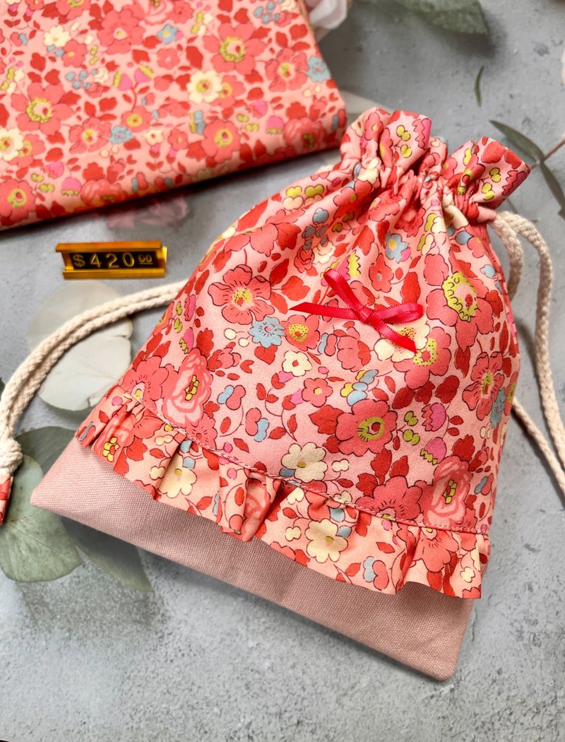 荷叶束口包 英国布料liberty tana棉 100%纯棉 纯手工制作 高质感 - 手提包/手提袋 - 棉．麻 