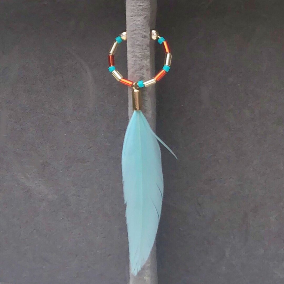 Bohemian | BOHO | 浪漫 | 耳扣 | 单边 | 蓝色 - 耳环/耳夹 - 环保材料 蓝色