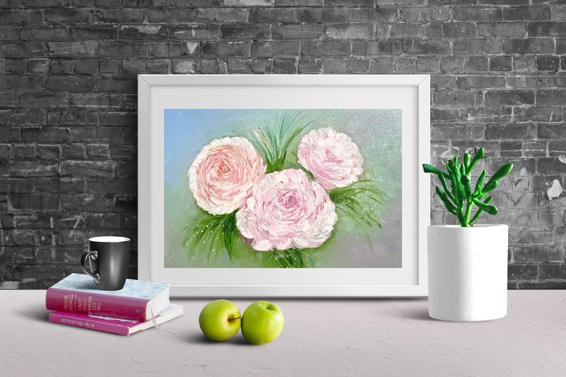 精致的粉红色花朵原创油画描绘粉红色的花朵艺术精致 - 摆饰 - 其他材质 多色