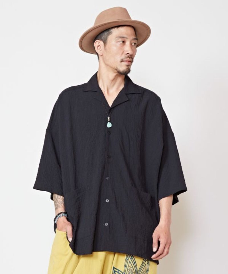 【热门预购】独特oversize泡泡绉纱清爽开领衬衫(3色)IVN-5103 - 男装衬衫 - 其他材质 