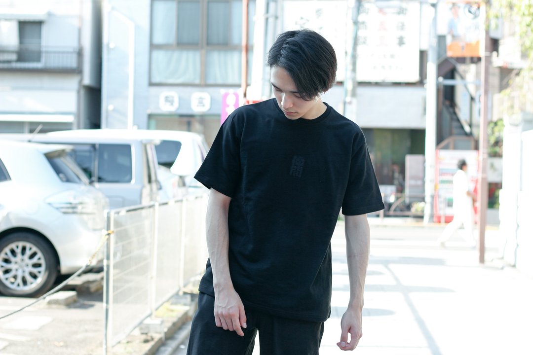 日本重磅素T 日式 日系 - 男装上衣/T 恤 - 棉 黑色