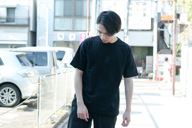日本重磅素T 日式 日系 - 男装上衣/T 恤 - 棉 黑色
