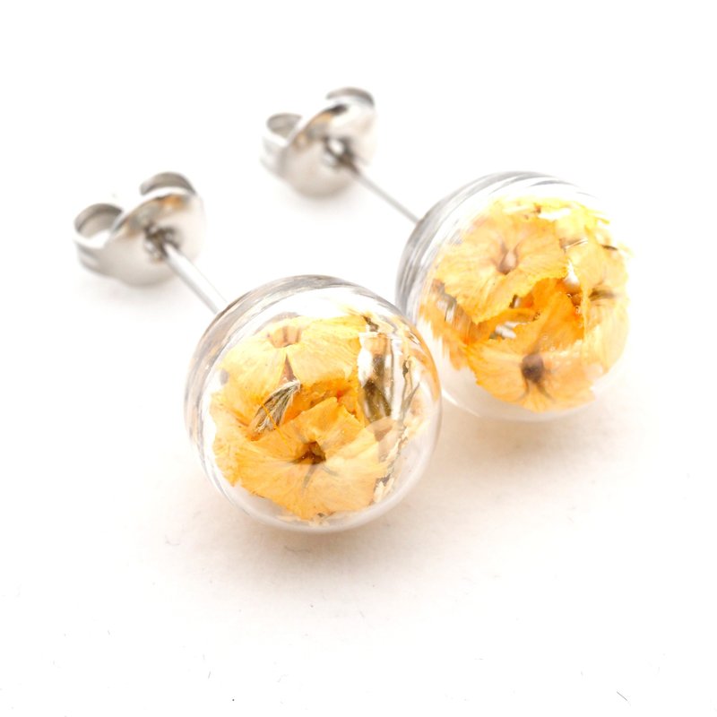 爱家作- OMYWAY DIY 干花  玻璃球 耳针 耳环 耳勾 垂挂 耳夹 1cm - 耳环/耳夹 - 玻璃 