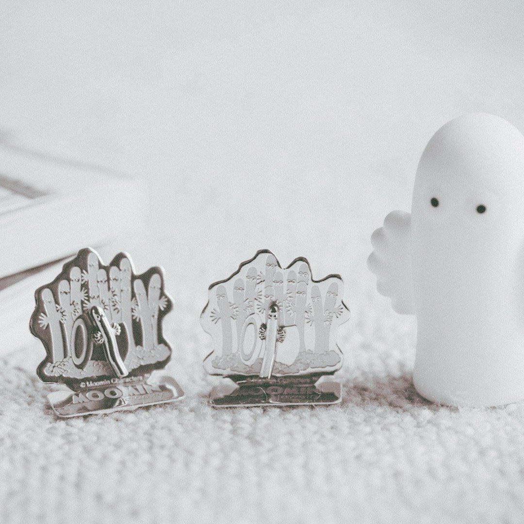 HATTIFATTENERS Earrings  - Silver 925 plated with White Gold - 耳环/耳夹 - 其他金属 银色