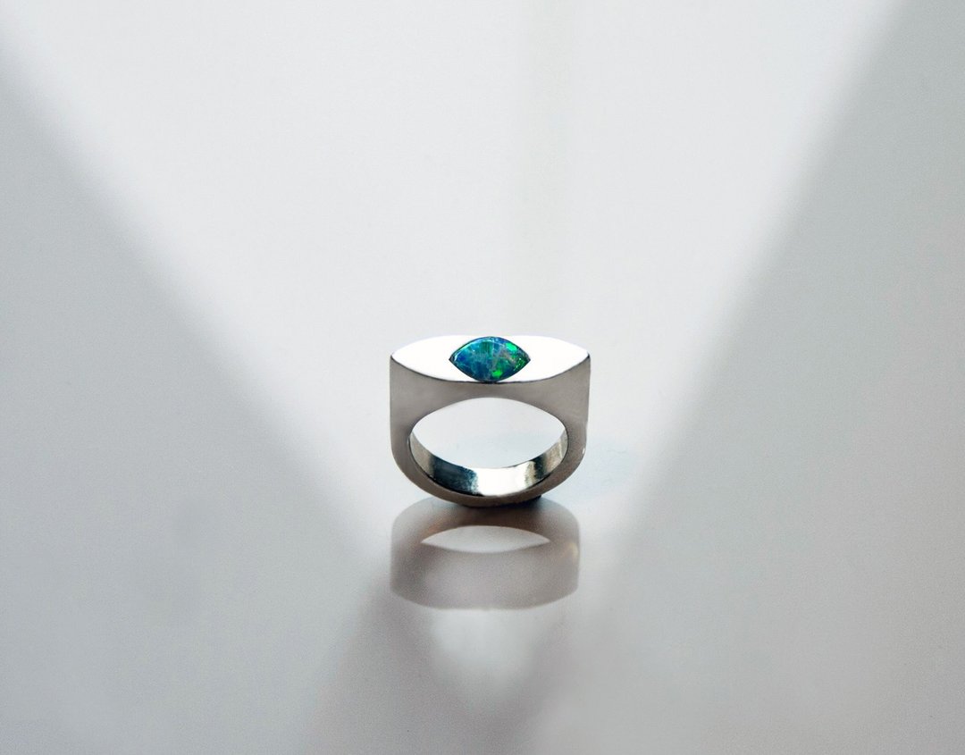 925银 澳洲Opal澳宝天然蛋白石戒指【Frankness Jewellery】 - 对戒 - 其他金属 银色