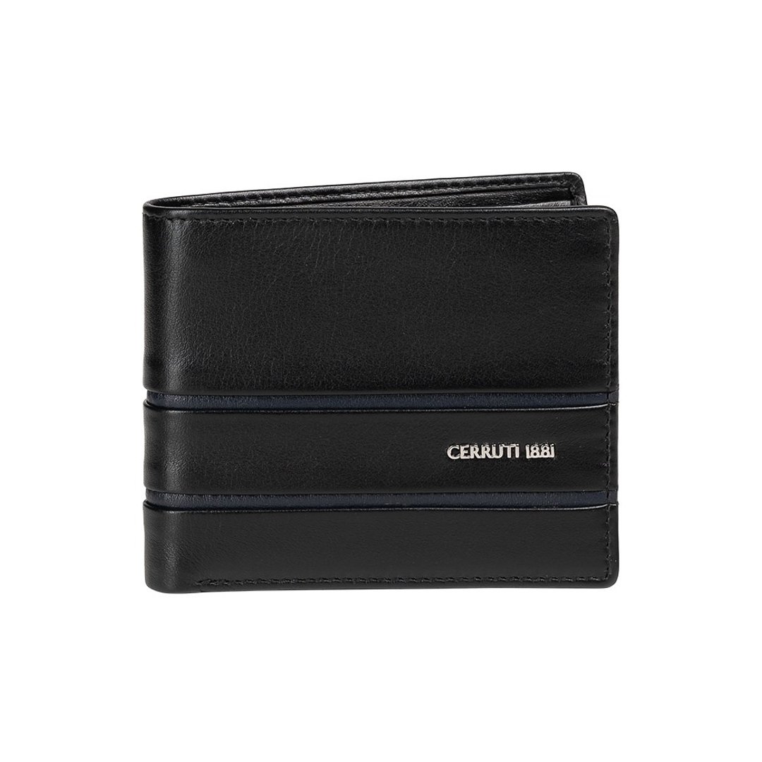 CERRUTI 1881 限量2折 顶级小牛皮6卡皮夹 全新专柜展示品 - 皮夹/钱包 - 真皮 黑色