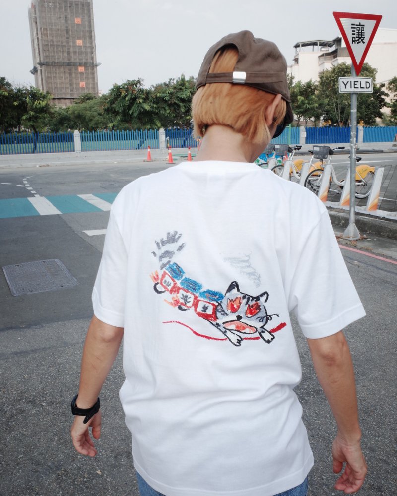 死线列车 棉质短Tee - 女装 T 恤 - 棉．麻 卡其色