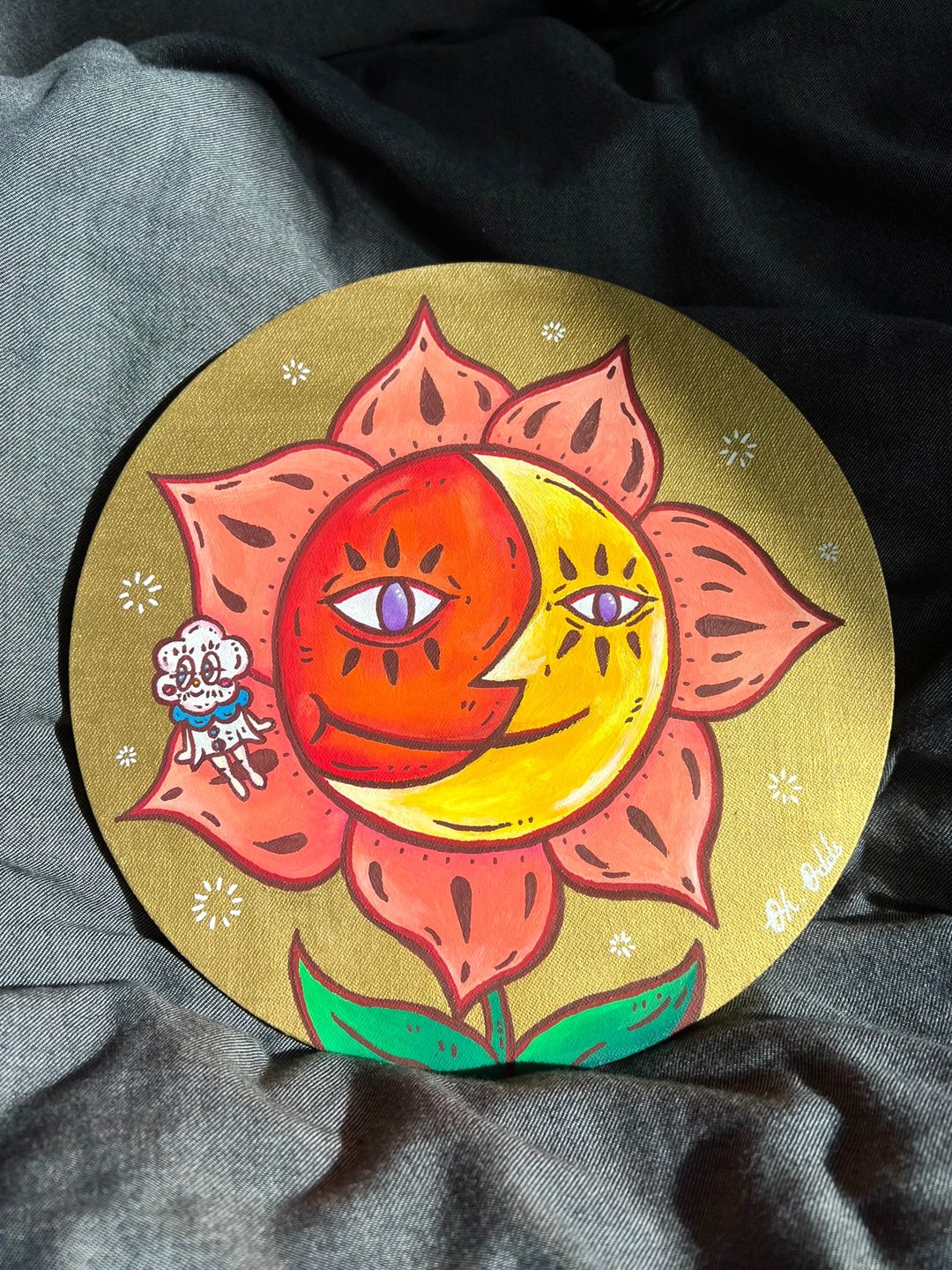 日・月・花。 Sun・Moon・Flower - 插画/绘画/写字 - 颜料 