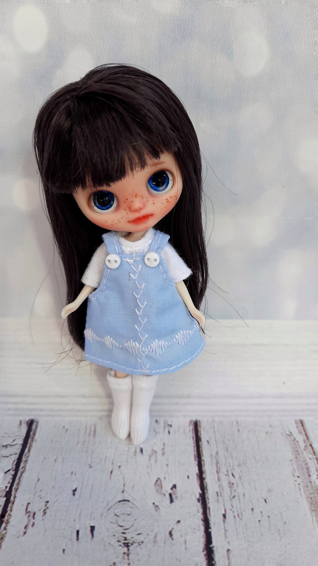 Doll.Baby doll with black hair. Little Blythe. - 玩具/玩偶 - 塑料 黑色