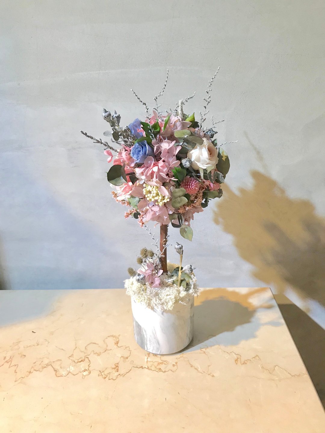 茁壮优雅永生花小树。永生花 送礼盆花。开幕花礼 - 植栽/盆栽 - 植物．花 