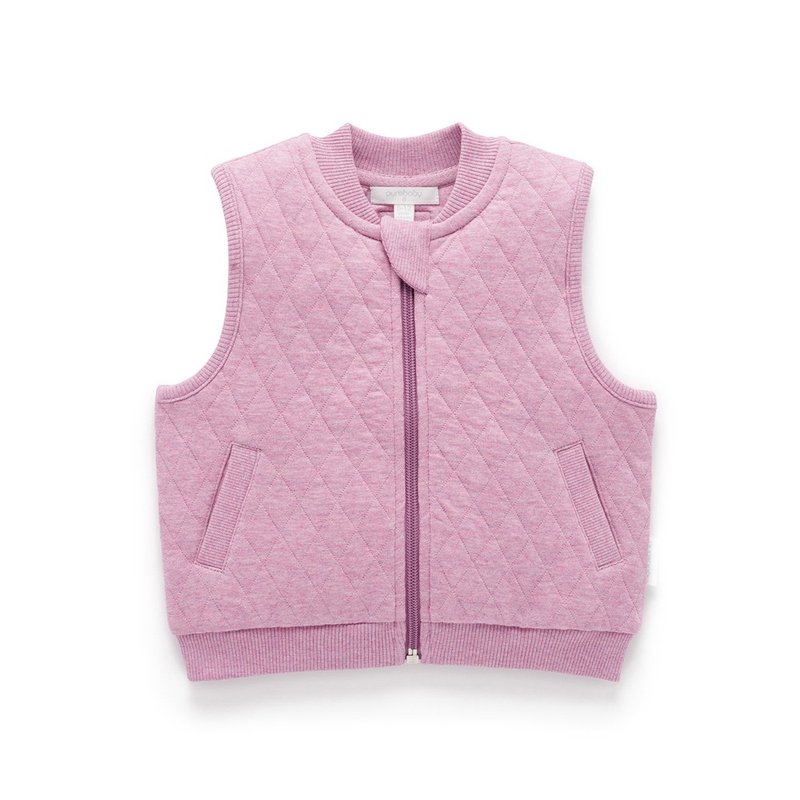 澳洲Purebaby有机棉婴幼童铺棉背心 6M~5T 莓粉色 - 童装上衣 - 棉 