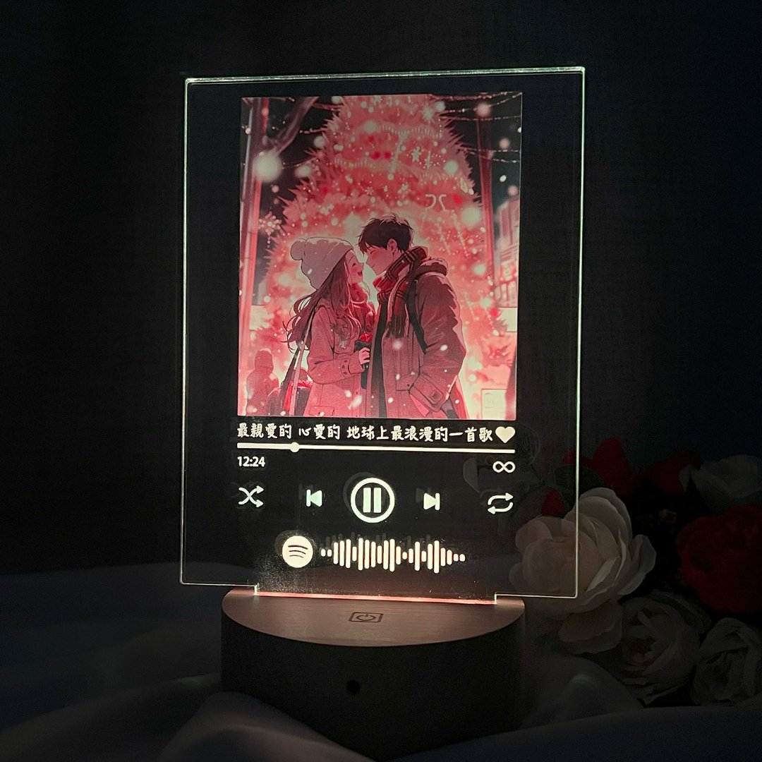 【香港制作】Spotify蓝牙喇叭夜灯 | 便携式蓝牙喇叭 |情人节礼物 - 扩音器/喇叭 - 压克力 