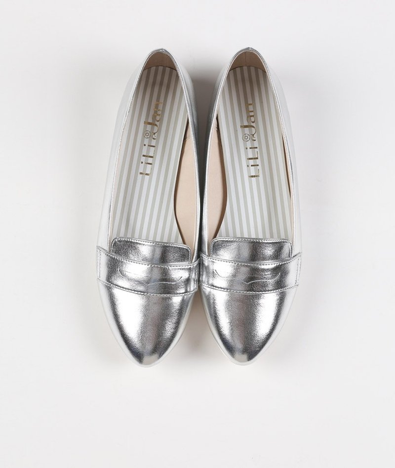 【雨天漫步】极简Penny防水乐福鞋_闪耀细银 - 雨鞋/雨靴 - 防水材质 银色