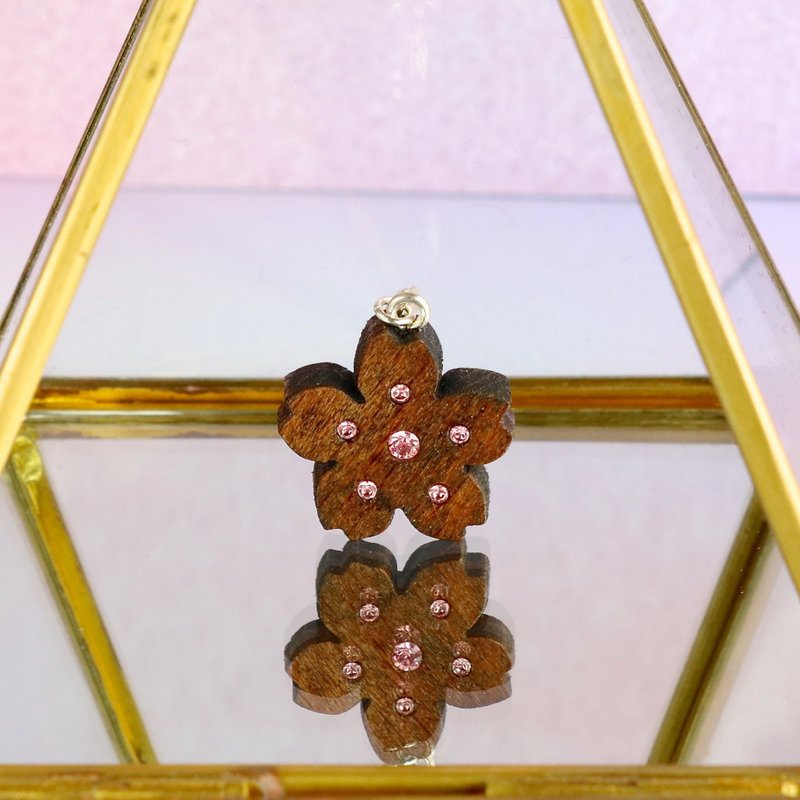 手工木制吊饰 樱花 吊饰  礼物订制 - 吊饰 - 木头 咖啡色