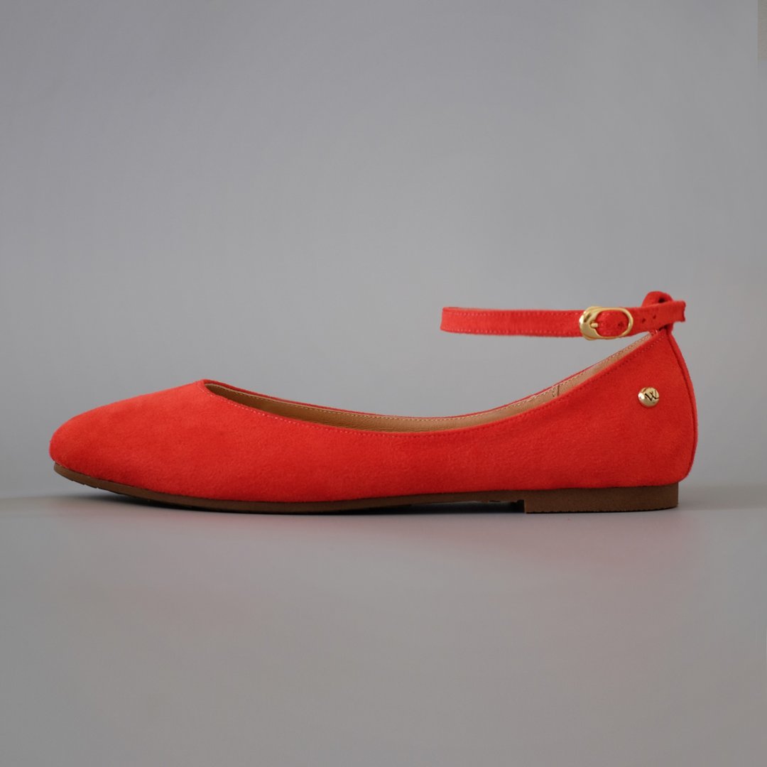 Leá crimson (酡红) Flats 女伶版 | WL - 芭蕾鞋/娃娃鞋 - 棉 红色