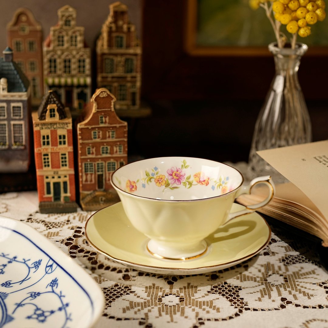 英国Springfield粉嫩黄绿Avon骨瓷茶杯组/咖啡杯 - 茶具/茶杯 - 瓷 黄色