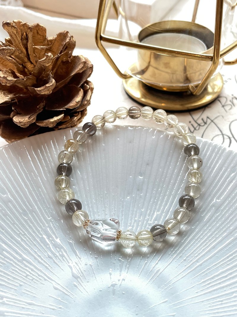 Queen's Craftwork天然黄发晶原创设计手链 - 耳环/耳夹 - 水晶 黄色