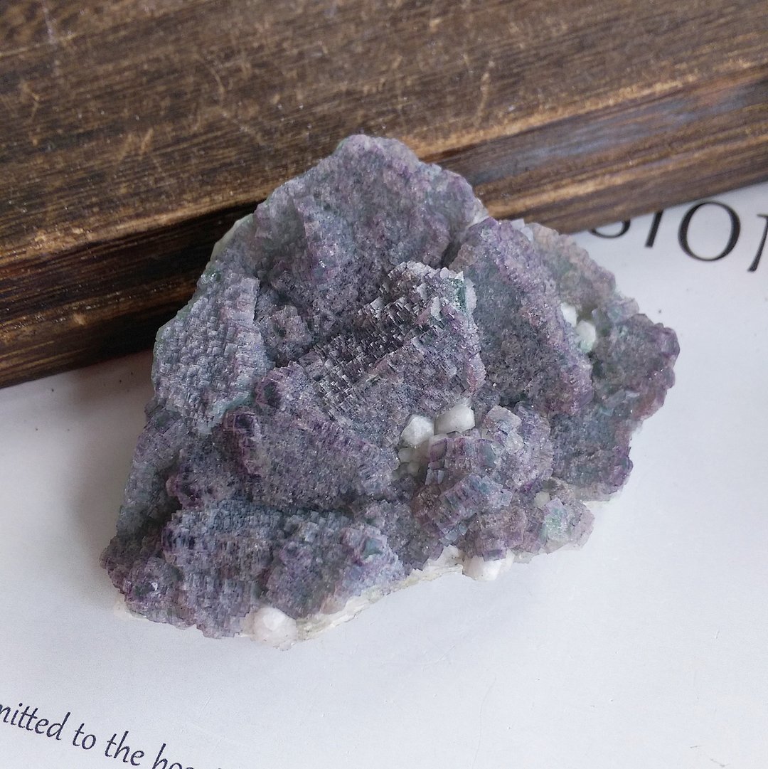 Fluorite 内蒙产地  阶梯状 紫绿色双色萤石 天然矿石 原矿 - 摆饰 - 其他材质 