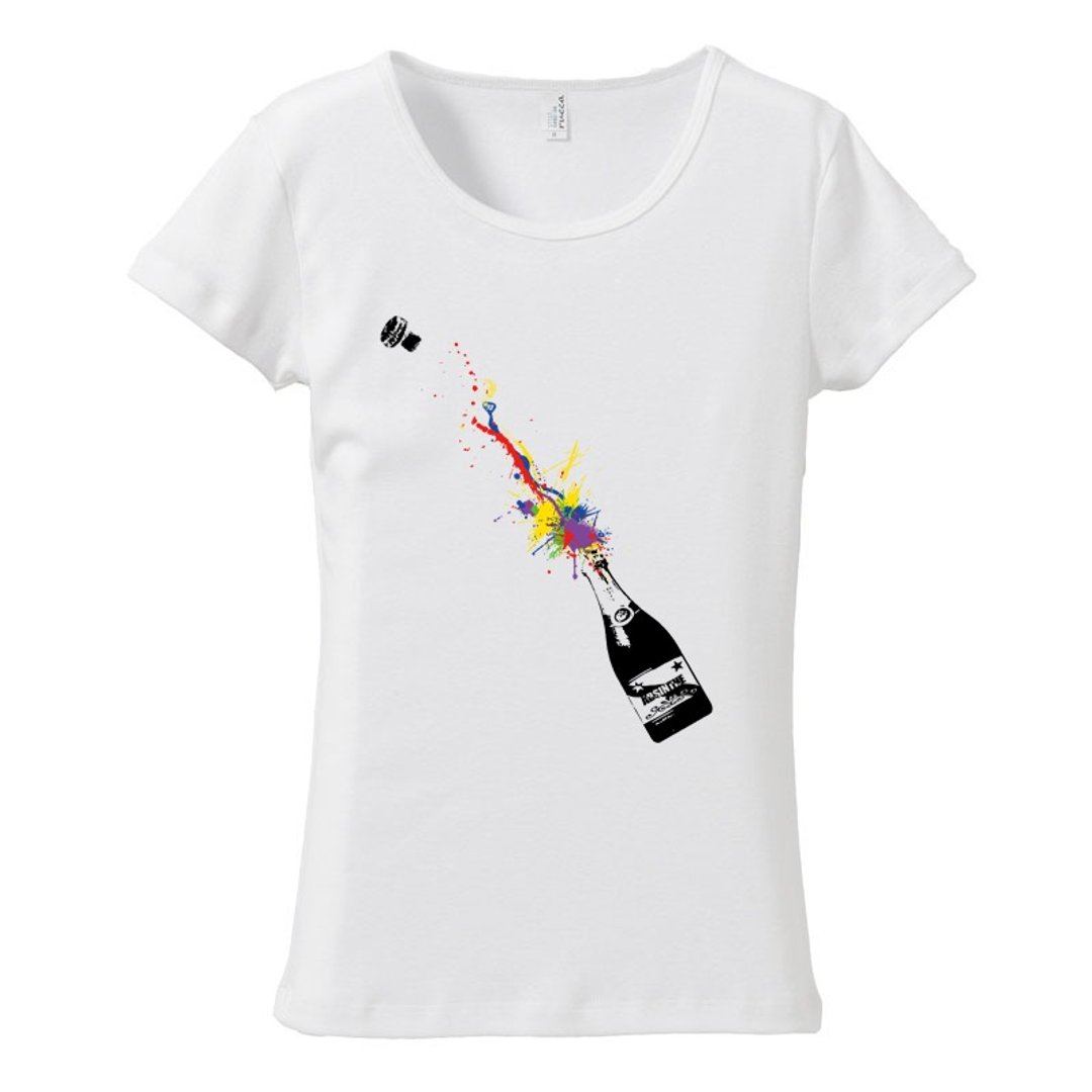 [Women's T-shirt] Champagne - 女装 T 恤 - 棉 白色