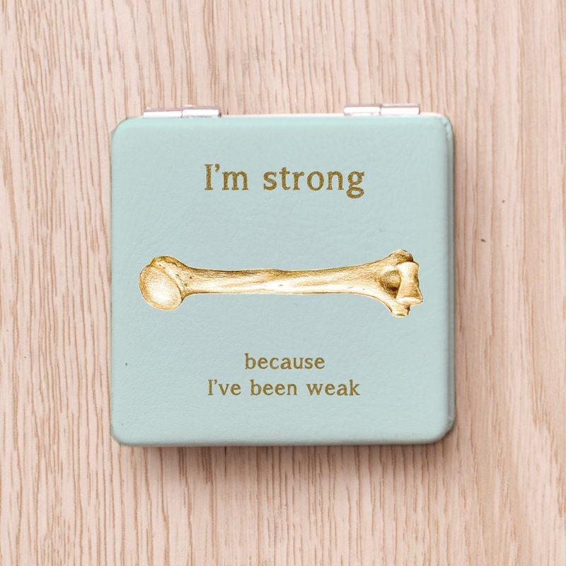 强壮人生骨头双面镜/化妆镜/小镜子, 护理师/医学生/治疗师礼物 - 彩妆刷具/镜子/梳子 - 人造皮革 