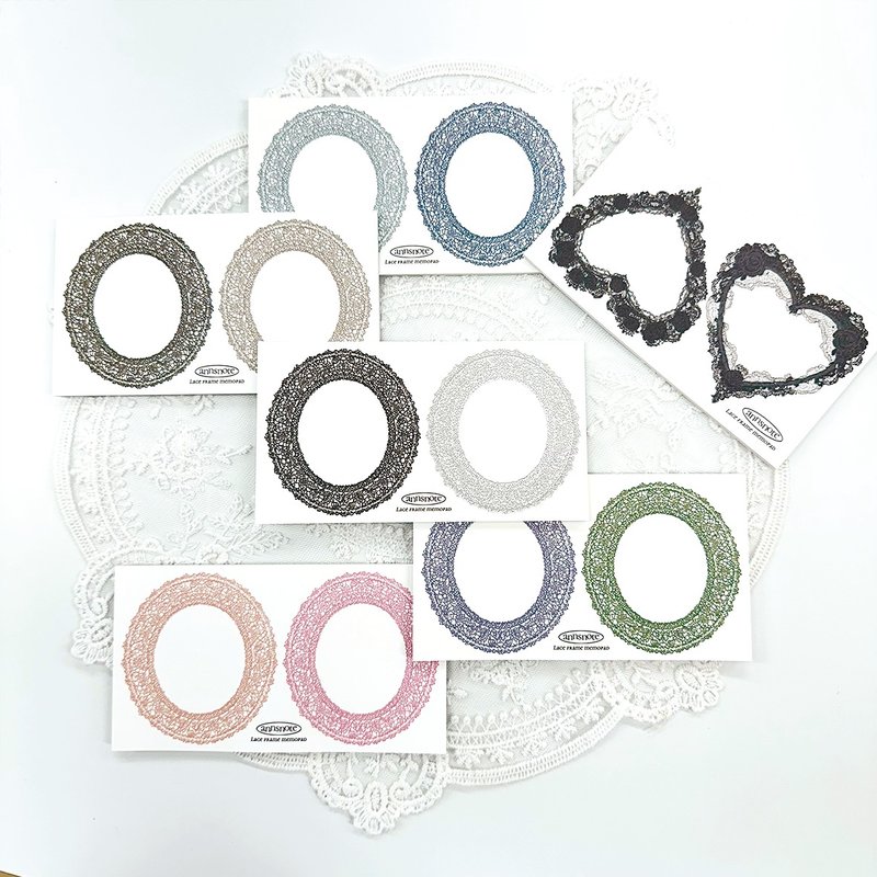 蕾丝边框Memo小纸砖 6种混搭 (anns note) 复古拼贴 - 便条纸/标签贴 - 纸 多色