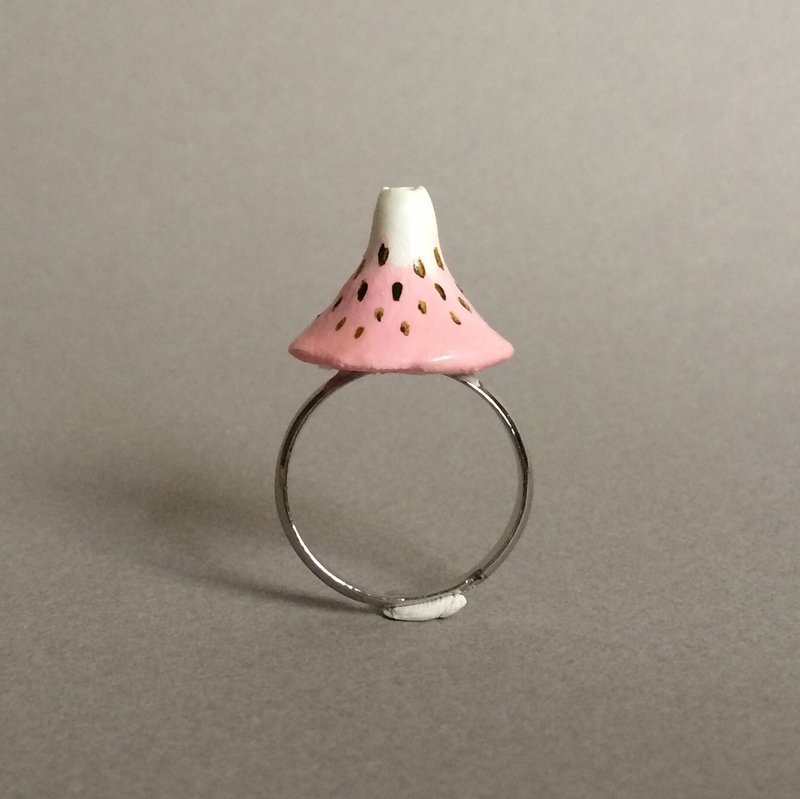 “山之音”山指环(粉红色） - 戒指 - 粘土 粉红色
