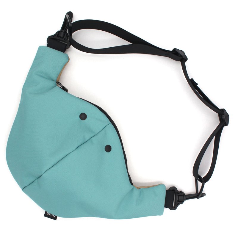 seto / creature bag / Middle / Chu-sagari / 水蓝米色 - 侧背包/斜挎包 - 聚酯纤维 蓝色
