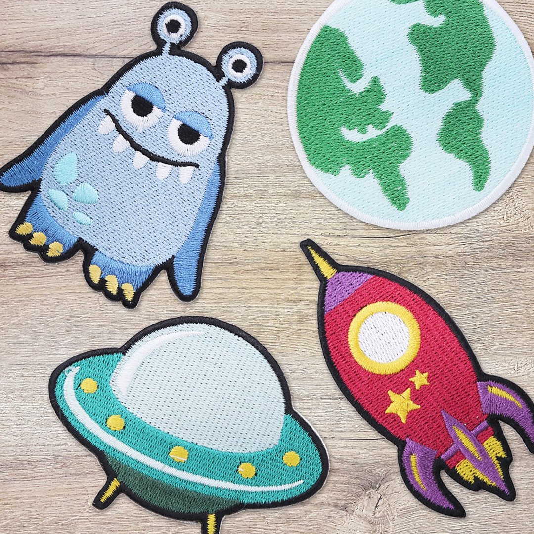 【刺绣布贴】宇宙外星球 (四款) - 编织/刺绣/羊毛毡/裁缝 - 绣线 
