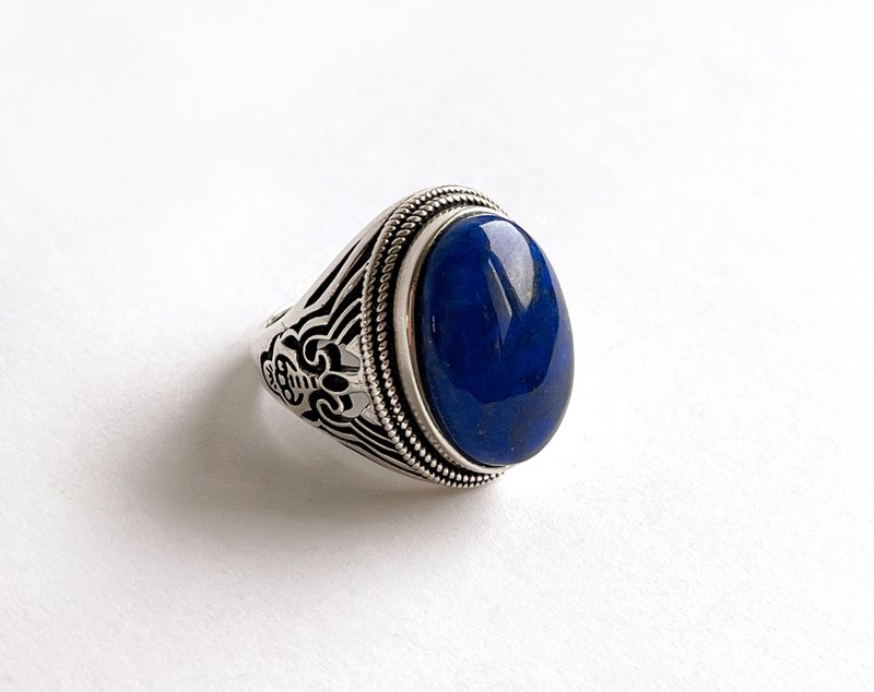 宝石系 精灵国度 天然矿石 青金石 蛋面 戒指 - 戒指 - 宝石 蓝色