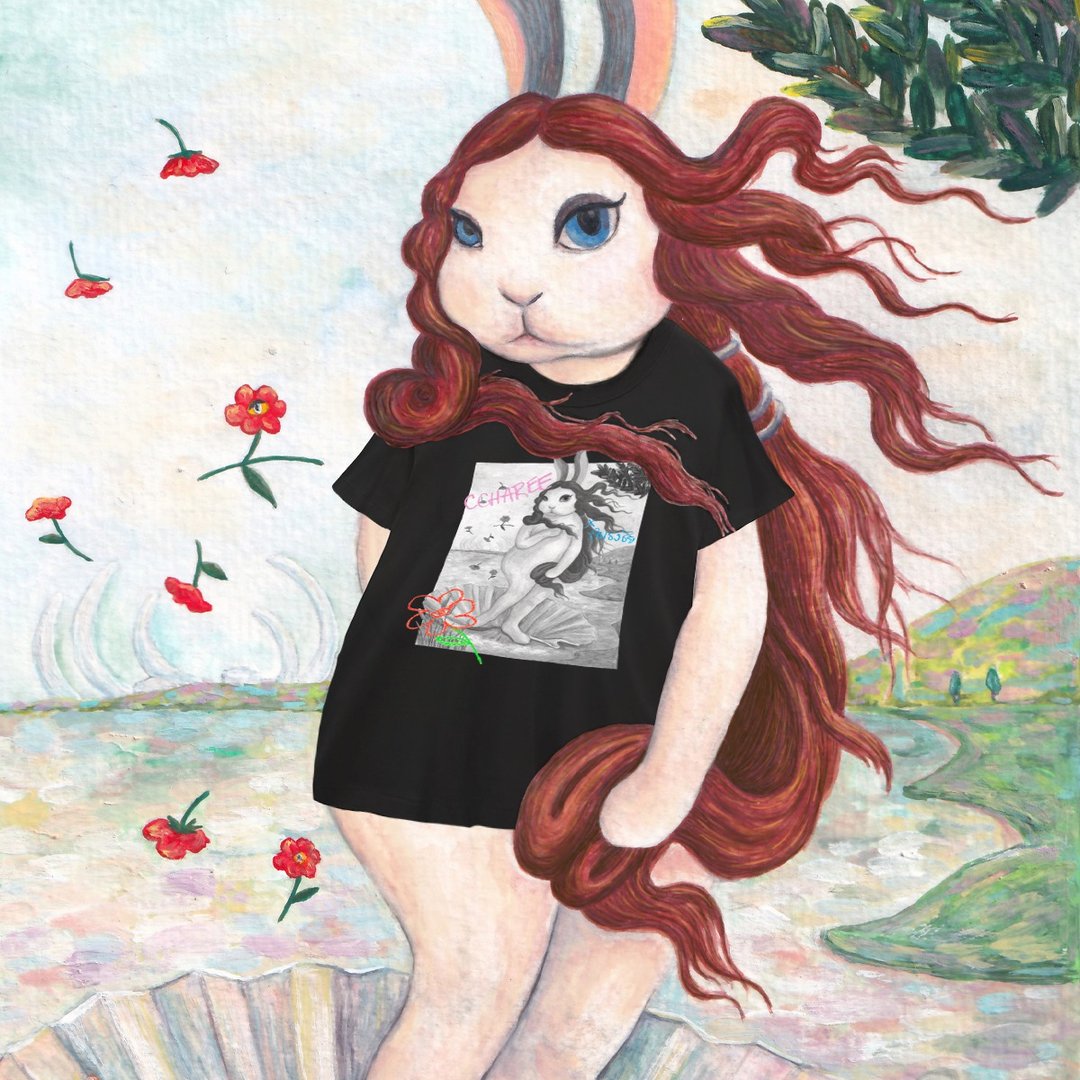 CCCHAREE KUN THONGCHAI T-shirt BW - 女装 T 恤 - 棉 黑色