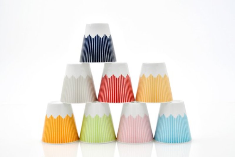 富士山陶瓷杯子 (中高款)橙黄色 - 其他杯子 - 瓷 橘色