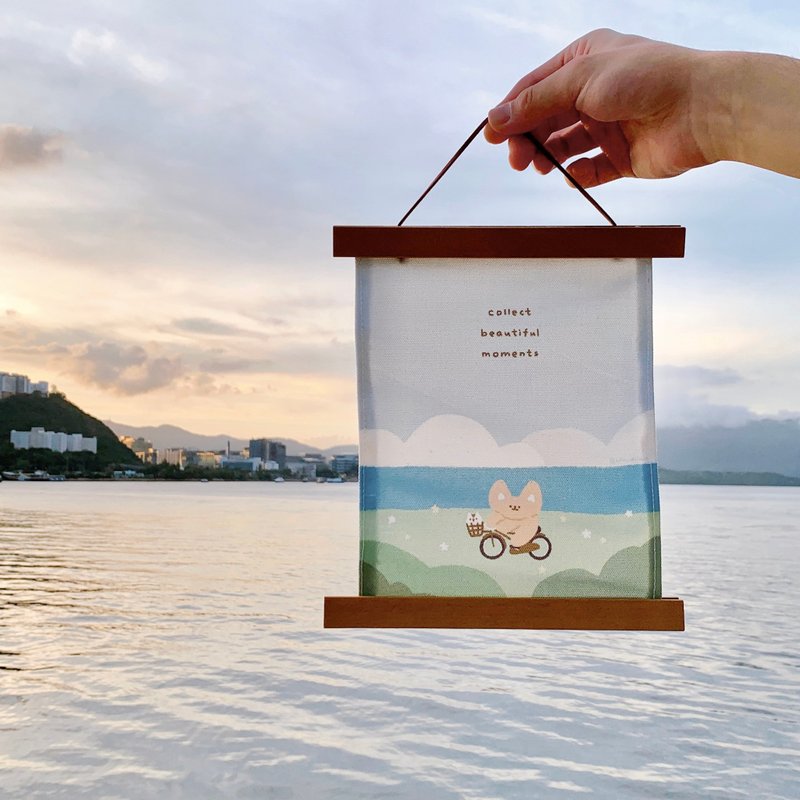 KILO插画装饰挂布 (附送挂轴) | Collect beautiful moments - 海报/装饰画/版画 - 聚酯纤维 蓝色