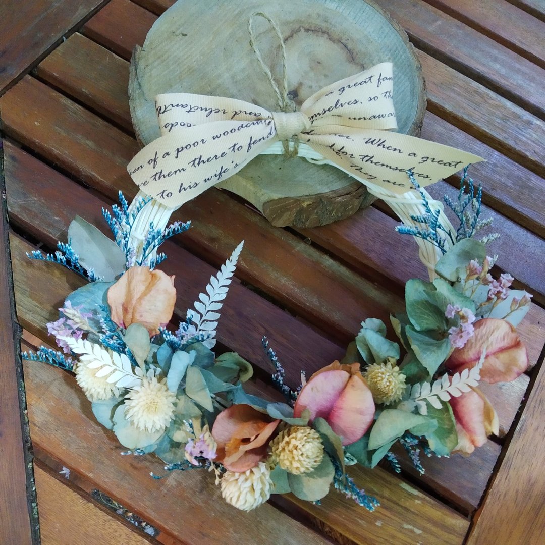 收藏季节的美好 干燥花环 生日或节日心意花礼|可自取 - 干燥花/捧花 - 植物．花 