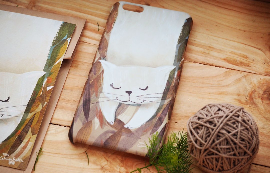 Phone case print high quality with cat rice - 手机壳/手机套 - 塑料 卡其色