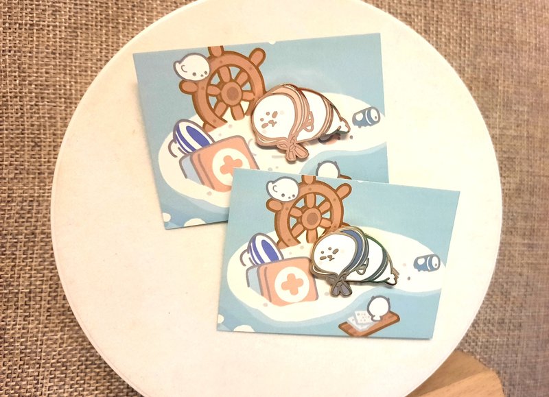 Won't Give Up 2 船难 小海豹 襟针 - 胸针 - 其他金属 