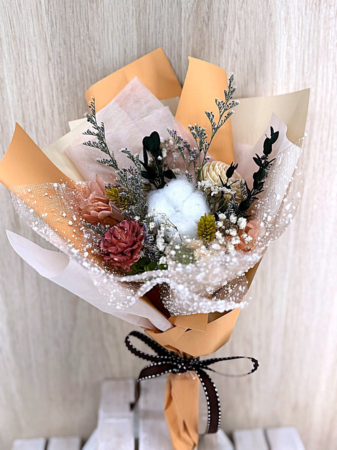 毕业季主题花卉 棉花/扩香索拉花花束 - 干燥花/捧花 - 植物．花 