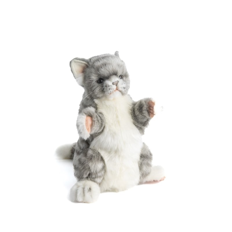 Hansa 7163-花猫手偶34厘米 - 玩偶/公仔 - 环保材料 卡其色