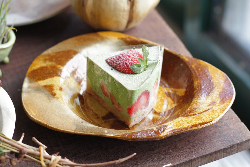 手工陶瓷花莲石纹中深盘/点心盘/置物盘4 - 盘子/餐盘/盘架 - 陶 咖啡色