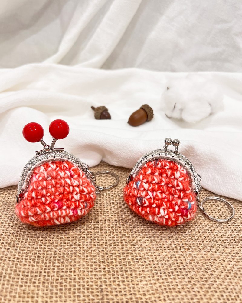 【迷你口金包】糖果红-经典款&限定款 钥匙圈/吊饰 - 钥匙链/钥匙包 - 羊毛 