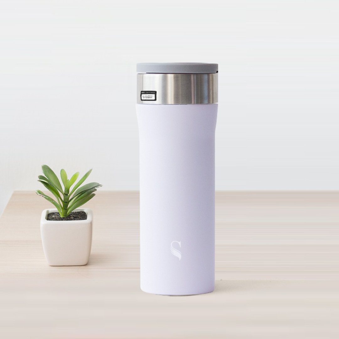 (赠)陶瓷茶隔 |SWANZ天鹅瓷 芯动陶瓷保温杯瓶(紫罗兰450ml) - 咖啡壶/周边 - 陶 紫色
