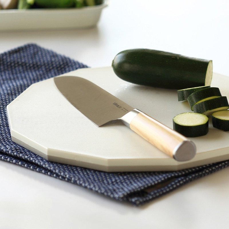 日本ideaco 木质风握柄钼钒钢三德刀(160mm)-多色可选 - 菜刀/刀架 - 不锈钢 咖啡色