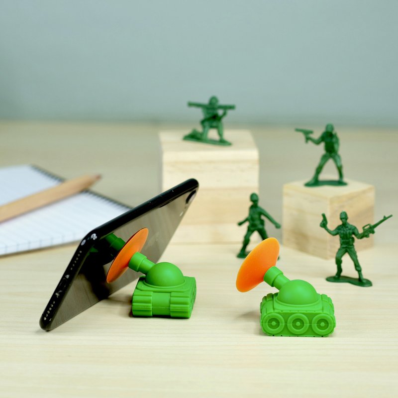 小坦克 - 手机座 │ 吸盘 / 居家摆设 - 收纳用品 - 塑料 绿色
