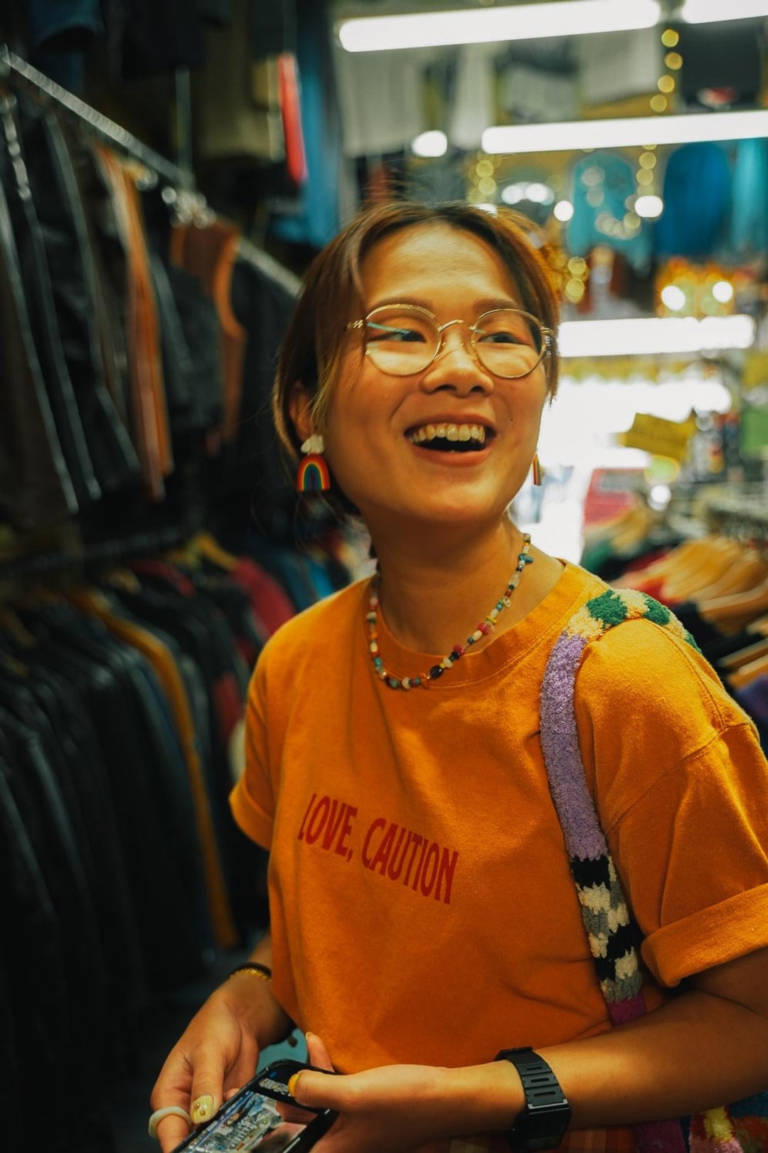 麻雀 Print Tee |  怀旧设计 香港原创 移民礼物 香港礼物短袖T - 女装 T 恤 - 棉 橘色