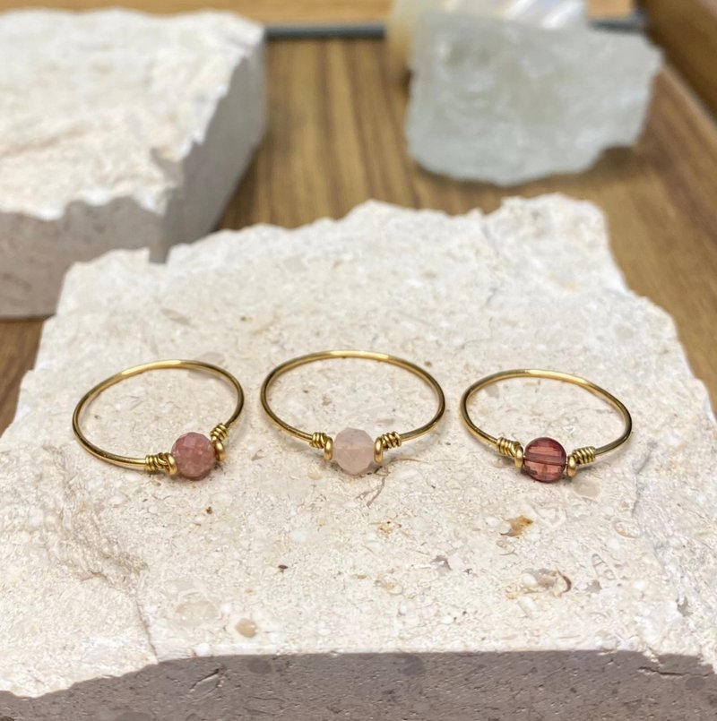 樱桃白兰地 - 戒指 - 半宝石 金色