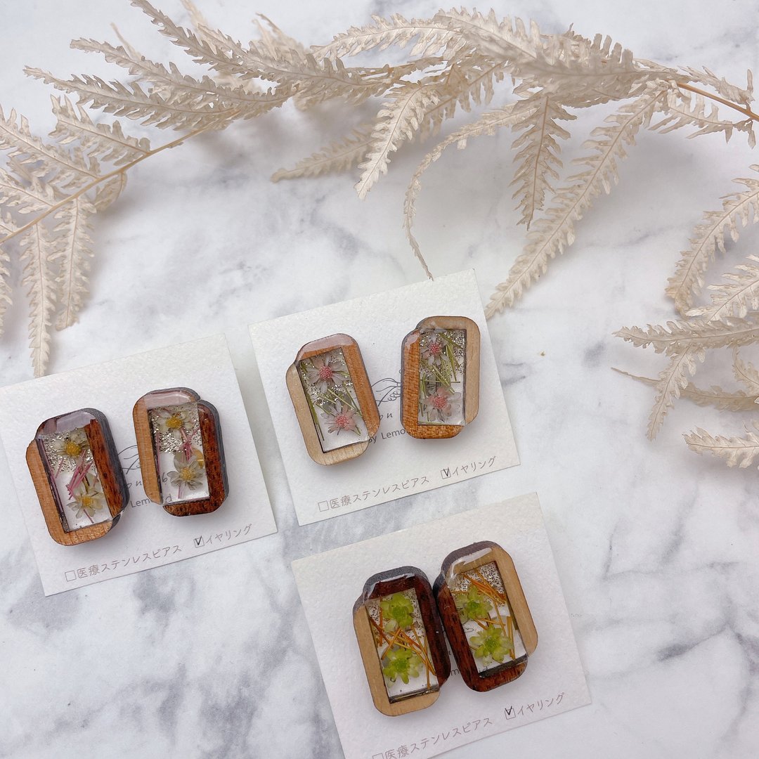 限定商品 耳环 / No G21 - 耳环/耳夹 - 树脂 