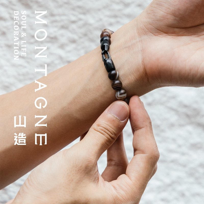 【Montagne】CLASP | 缠丝玛瑙手链 - 手链/手环 - 水晶 